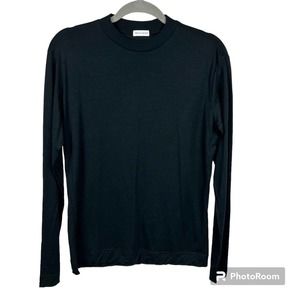 Son Of A Tailor Long Sleeve Custom Fit T Shirt M Crew 100% Merino Wool Black